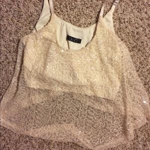 Cream Sparkle Tank
